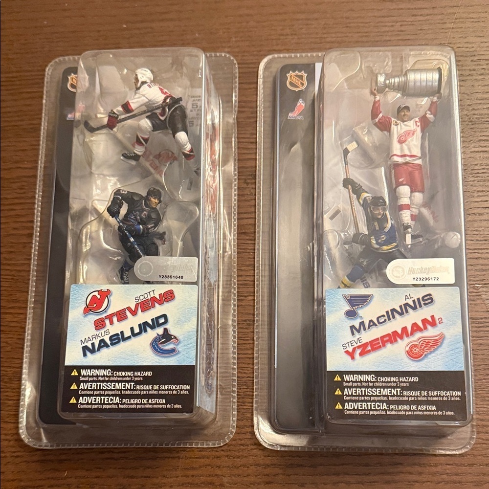 Vintage NHL Lot of 2 McFarlane Figure sets: Stevens/Naslund & MacInnis/Yzerman